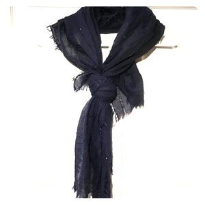 Navy Sheer Scarf